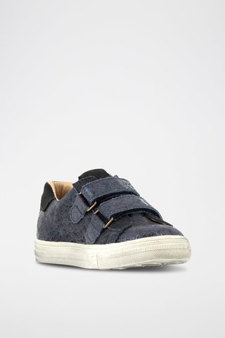 Zapatillas de piel de serraje - Azul marino