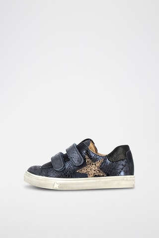 Zapatillas de piel de serraje - Azul marino