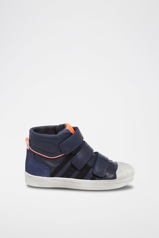 Zapatillas altas de piel - Azul