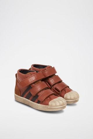 Zapatillas altas de piel - Camel
