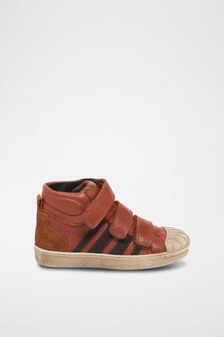 Zapatillas altas de piel - Camel