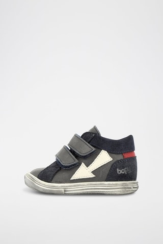 Zapatillas altas de piel - Azul marino