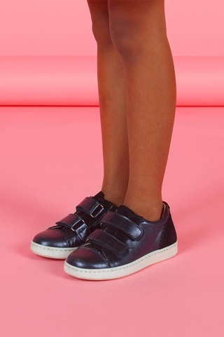Zapatillas de piel de serraje - Azul marino