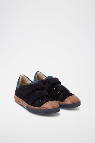 Zapatillas de piel de serraje nobuk - Azul marino