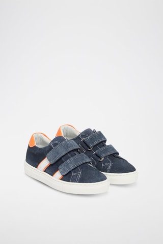 Zapatillas de piel de serraje - Azul oscuro