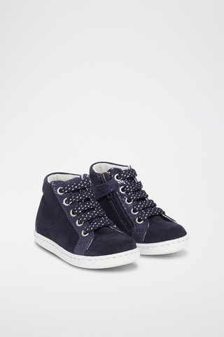 Zapatillas altas de piel de serraje nobuk - Azul marino