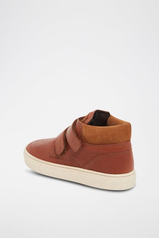 Zapatillas altas de piel lisa - Camel