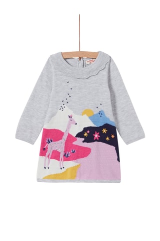 Vestido jersey - Gris claro jaspeado