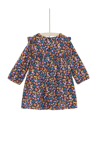 Vestido con estampado floral - Dorado