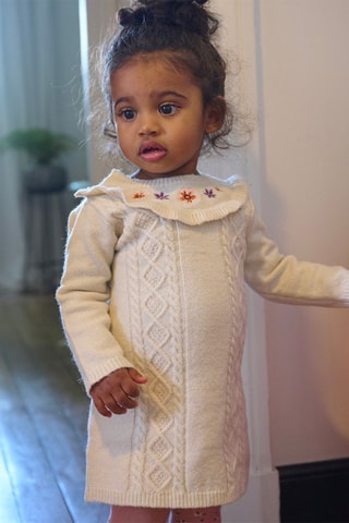 Vestido jersey para bebé niña - Beige