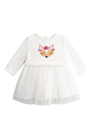 Vestido efecto doble prenda - Crudo