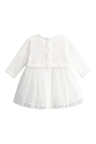 Vestido efecto doble prenda - Crudo