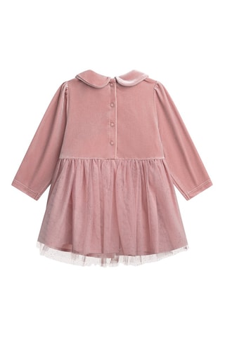 Vestido bimateria - Rosa empolvado