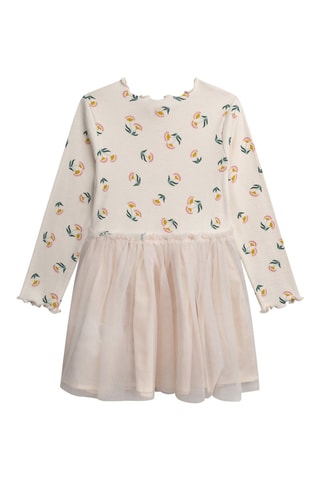 Vestido efecto doble prenda - Crudo