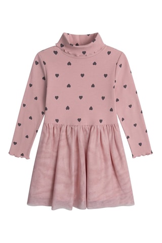 Vestido efecto doble prenda - Rosa viejo