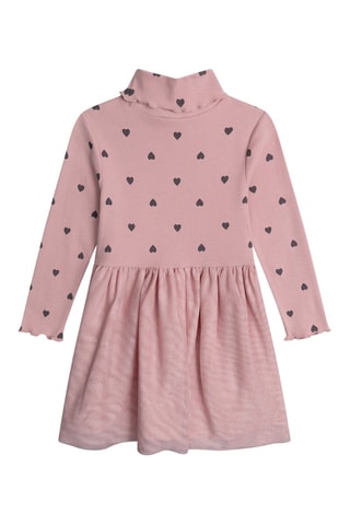 Vestido efecto doble prenda - Rosa viejo