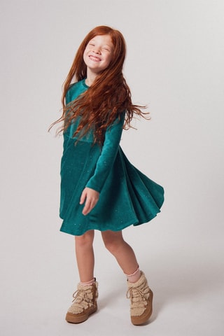 Vestido de terciopelo - Verde esmeralda