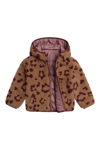 Cazadora reversible con capucha - Marrón