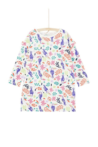 Camisa con estampado tropical para niña - Beige