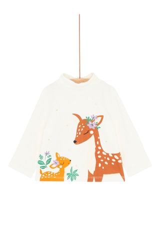 Jersey fino de estampado animal para bebé niña - Beige