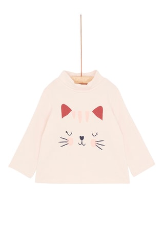 Jersey fino de cuello alto para bebé niña - Rosa