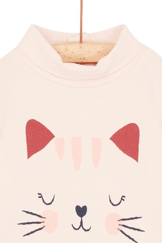 Jersey fino de cuello alto para bebé niña - Rosa