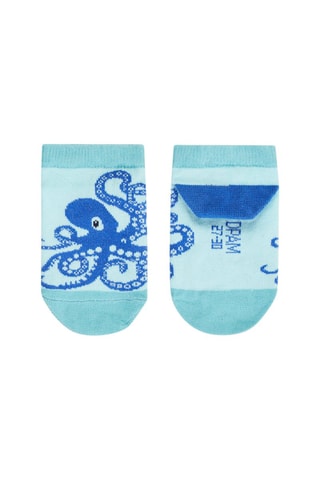 Calcetines cortos con estampado de pulpo para niño - Celeste