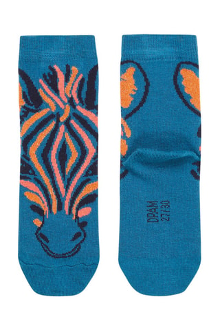 Calcetines con estampado de cebra - Azul