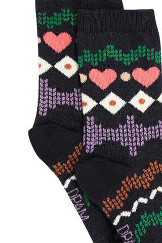 Calcetines con estampado jacquard para niña - Negro