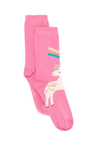 Calcetines con estampado de unicornio para niña - Rosa