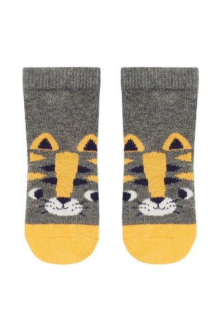 Calcetines con estampado de gato - Gris