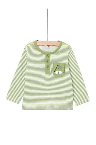 Camiseta - Caqui y blanco