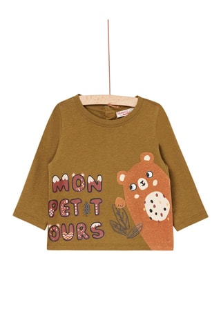 Camiseta con dibujo de oso - Verde