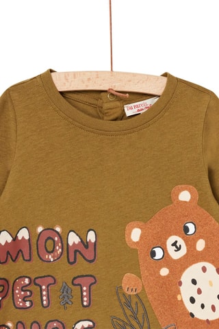 Camiseta con dibujo de oso - Verde
