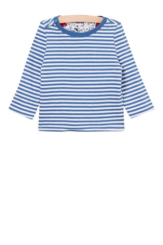Camiseta reversible - Gris claro jaspeado y azul cobalto