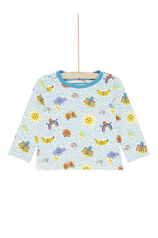 Camiseta reversible de manga larga - Turquesa