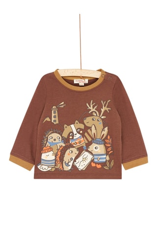 Camiseta con estampado de animales - Marrón