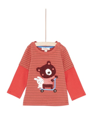 Camiseta con estampado de rayas para bebé niño - Marrón
