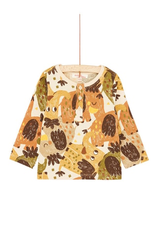 Camiseta con estampado animal - Beige