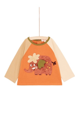 Camiseta con dibujo de elefante para bebé niño - Marrón