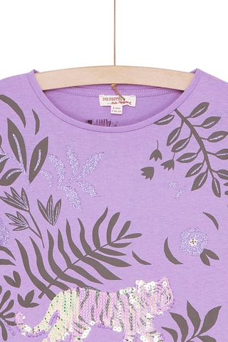 Camiseta con estampado de tigre para niña - Violeta