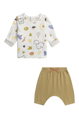Camiseta reversible y pantalón de chándal - Blanco y verde oliva