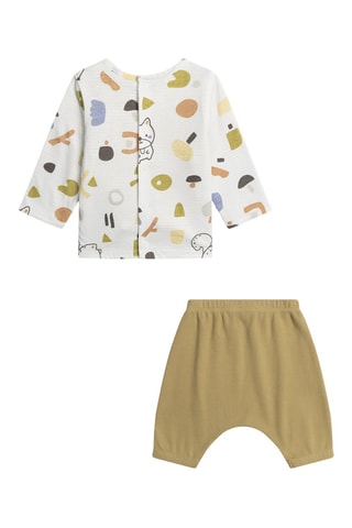 Camiseta reversible y pantalón de chándal - Blanco y verde oliva