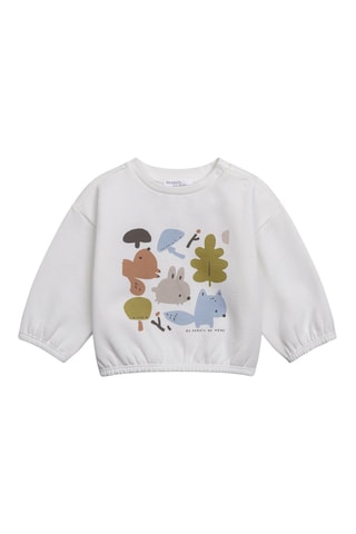 Sudadera y leggings de terciopelo - Blanco y azul claro