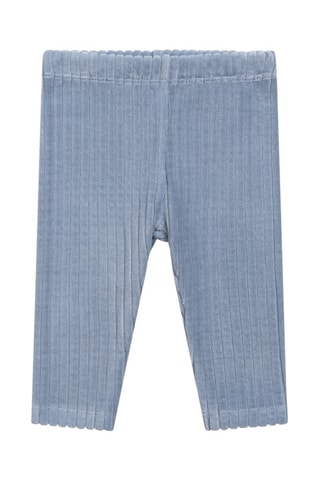 Sudadera y leggings de terciopelo - Blanco y azul claro