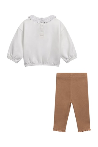 Sudadera y leggings - Blanco y marrón