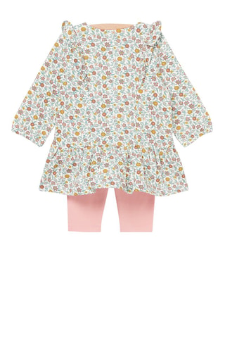 Túnica y leggings - Crudo y rosa