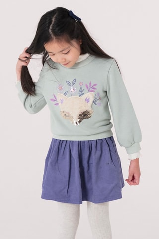 Falda reversible de terciopelo - Marfil