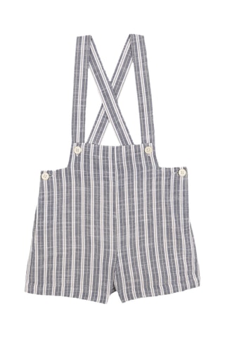 Mouwloze tuinbroek met geïntegreerd short - Blauw