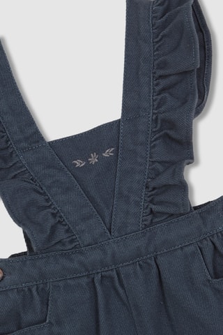 Mouwloze tuinbroek met geïntegreerd short - Blauw